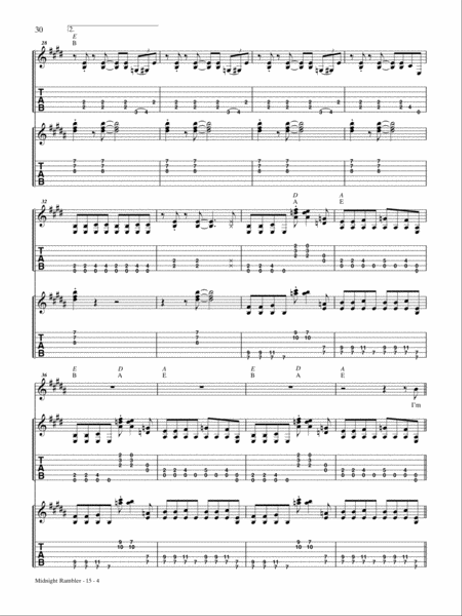 Midnight Rambler (Live Version) Guitar Tablature scores gallery preview page 4