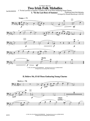 Two Irish Folk Melodies: 2nd Bassoon