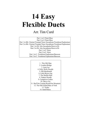 Book cover for 14 Easy Flexible Duets.