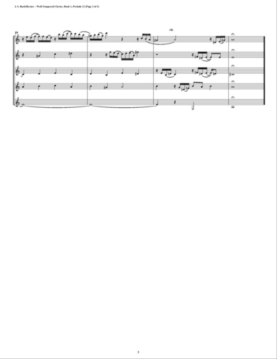 Prelude 12 from Well-Tempered Clavier, Book 1 (Clarinet Quintet) Clarinet Quintet scores gallery preview page 4