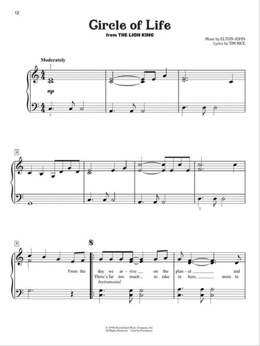 Disney Songs for Kids Easy Piano scores gallery preview page 8