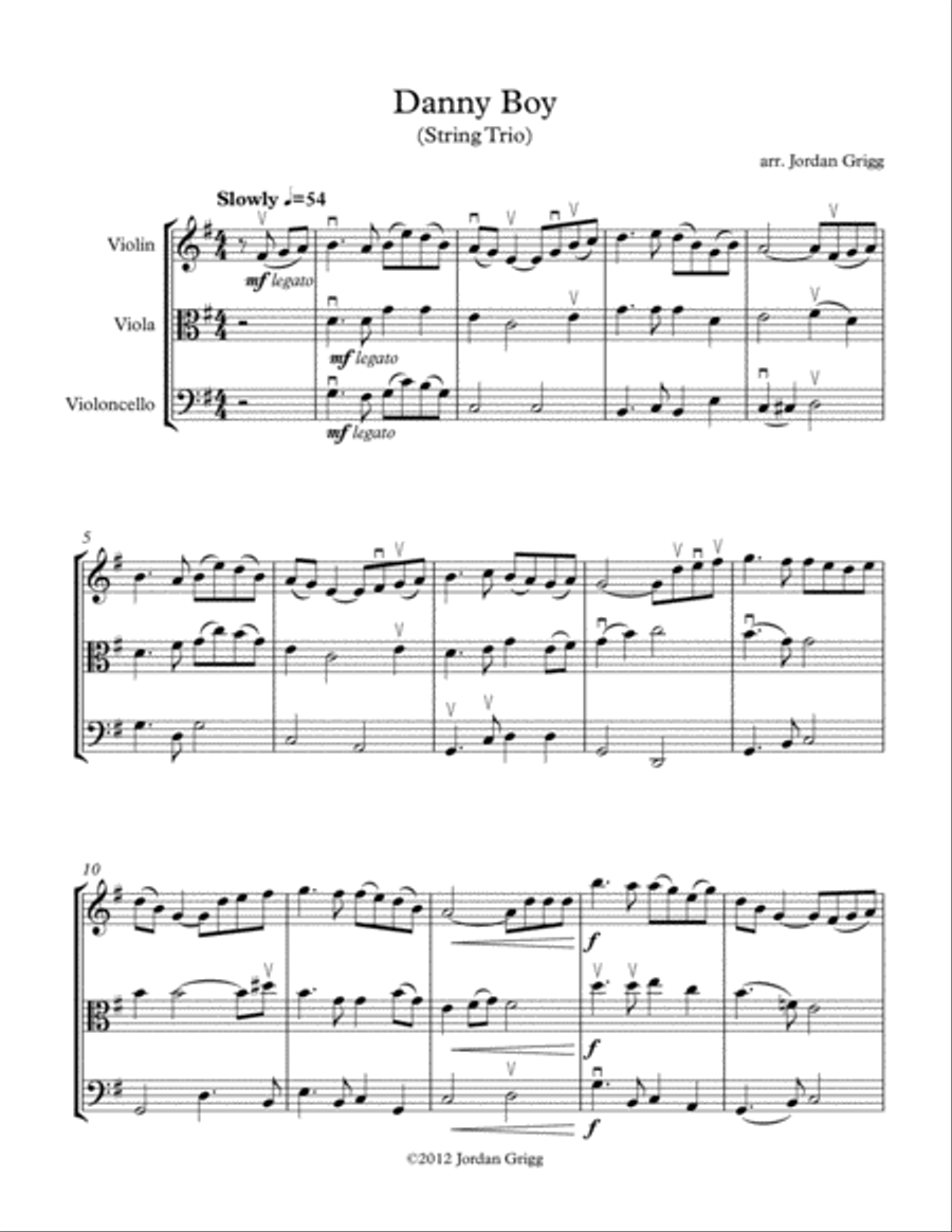 Danny Boy (String Trio) String Trio scores gallery preview page 1