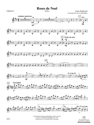 Roses de Noel (Waltz): 1st Violin