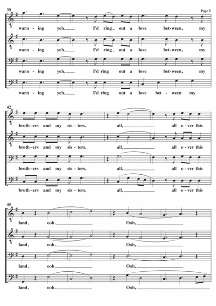 If I Had A Hammer (The Hammer Song) TTBB scores gallery preview page 5