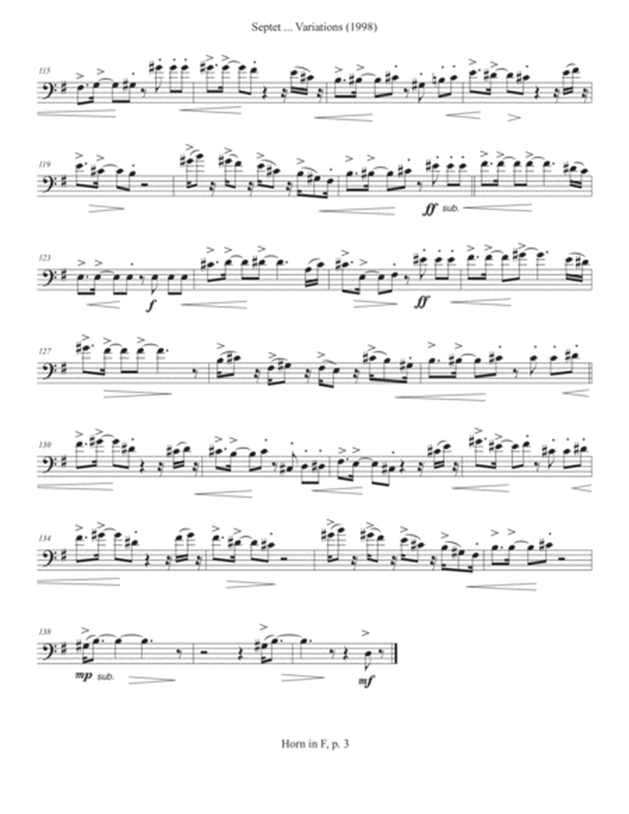Septet, opus 77 ... Variations on a Shaker Tune (1998) Horn in F part
