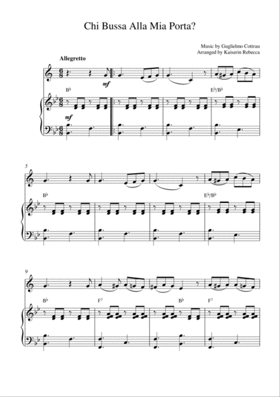Chi Bussa Alla Mia Porta? Tenor Saxophone scores gallery preview page 1