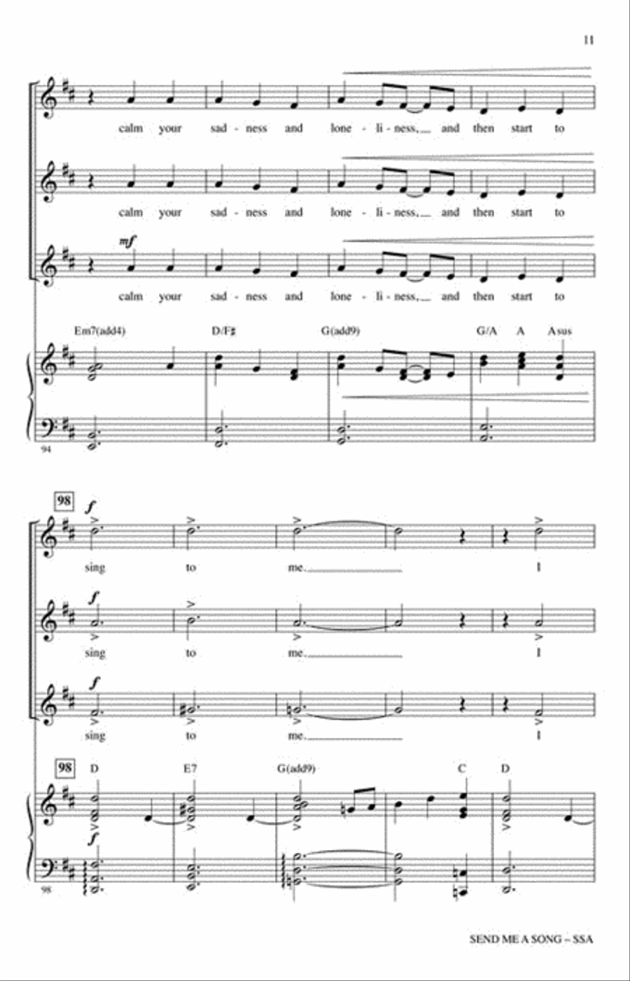 Send Me a Song SSA scores gallery preview page 3