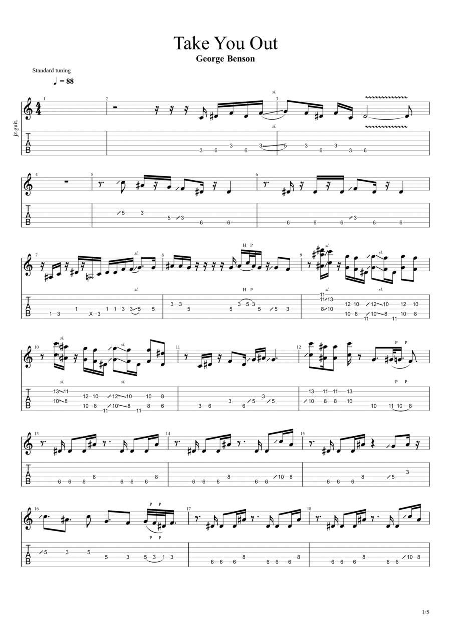 Take You Out Piano scores gallery preview page 1