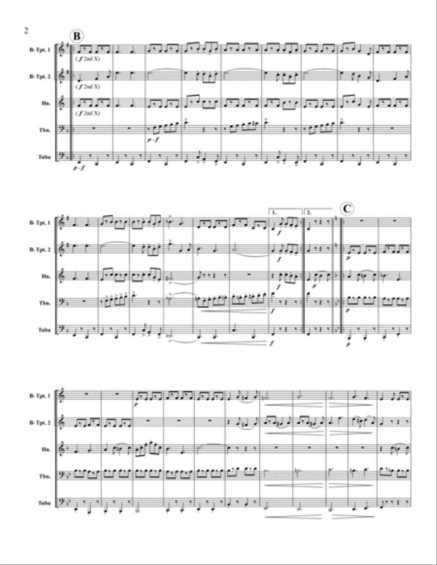Washington Post March Brass Quintet scores gallery preview page 2
