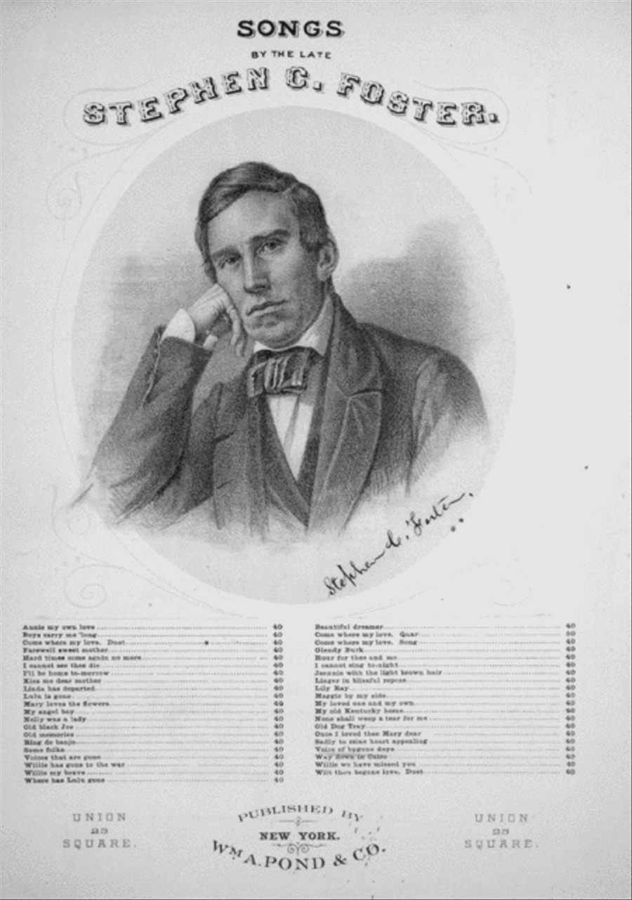 Songs by the Late Stephen C. Foster. Voice of Bygone Days Voice scores gallery preview page 1