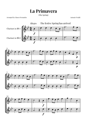 La Primavera (The Spring) by Vivaldi - Clarinet Duet