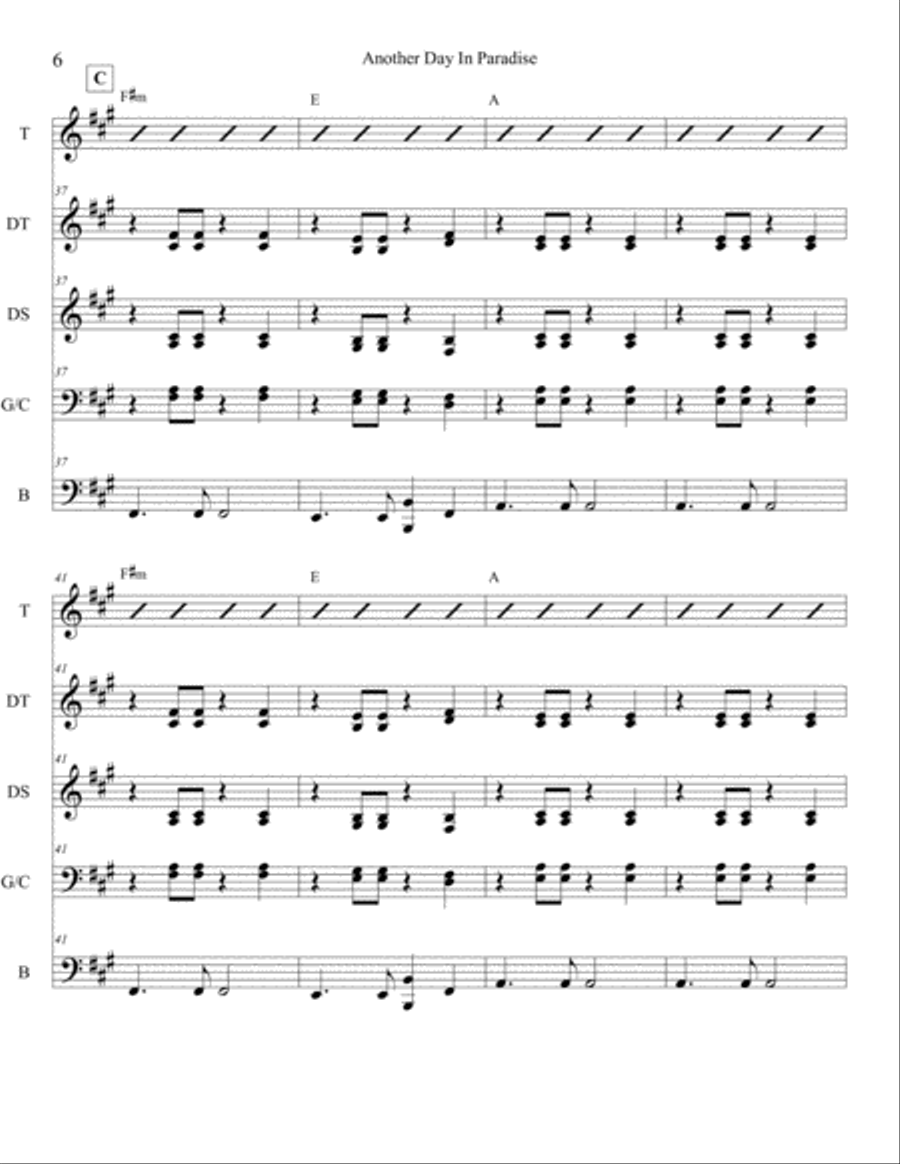 Another Day In Paradise Another Day In Paradise Percussion Ensemble scores gallery preview page 6