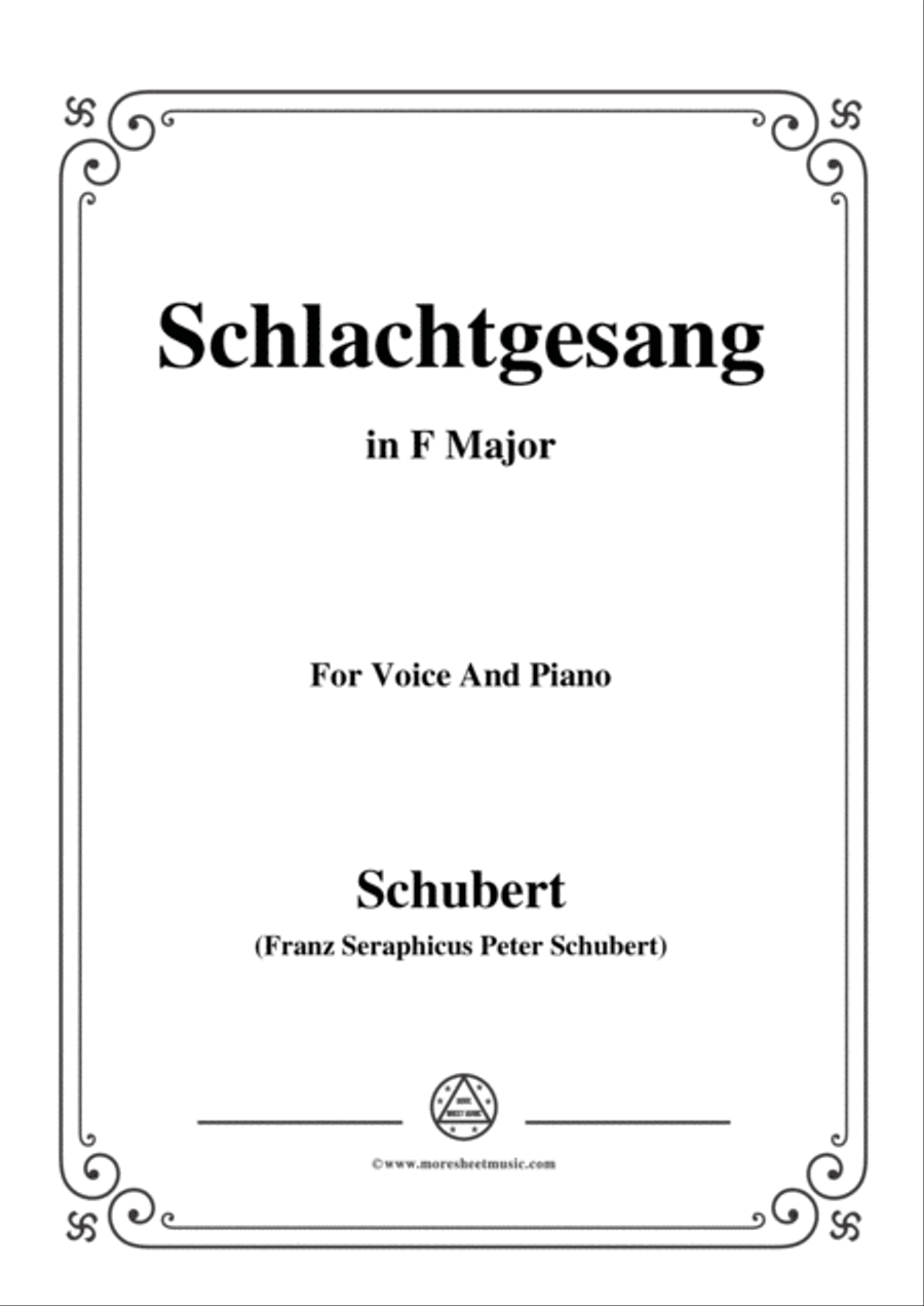 Schubert-Schlachtgesang,in F Major,for Voice&Piano Voice scores gallery preview page 1