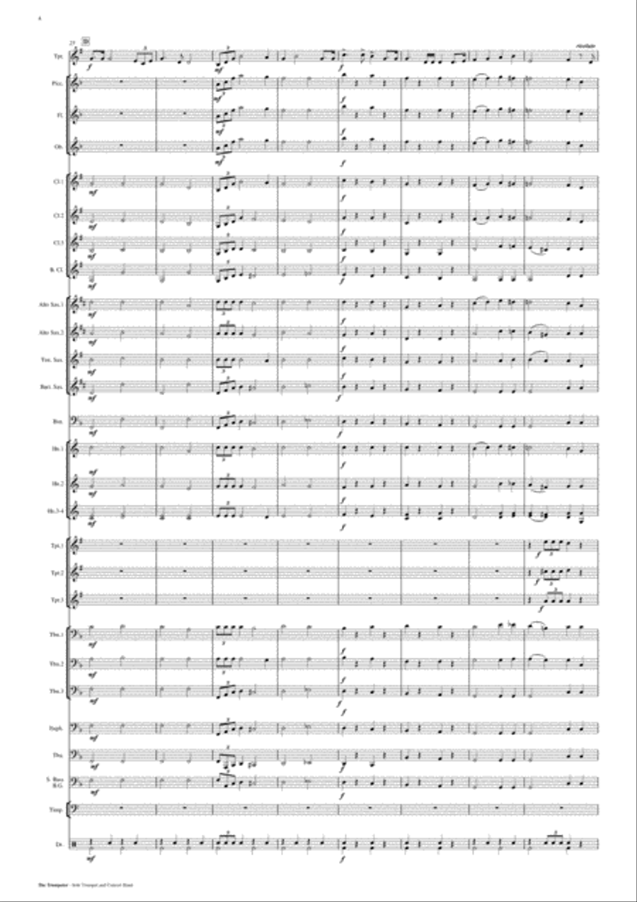 The Trumpeter - Solo Trumpet and Concert Band Score and Parts PDF Concert Band scores gallery preview page 5