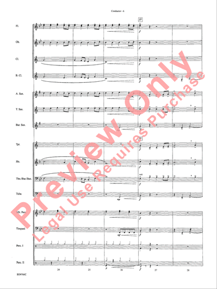 Glorioso (A Fanfare and Procession for Band) Concert Band scores gallery preview page 9