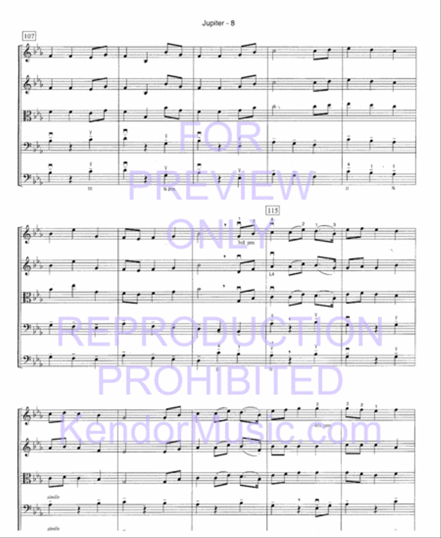 Jupiter (from The Planets) String Orchestra scores gallery preview page 10
