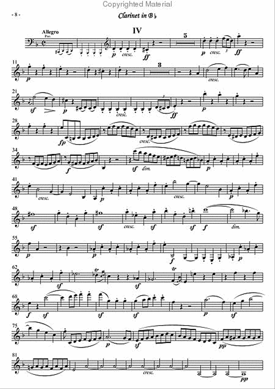 Sonata, Op. 30, No. 2 Clarinet Solo scores gallery preview page 4