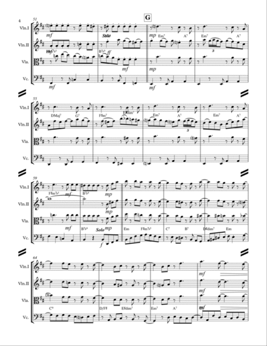 Tea for Two (for String Quartet) String Quartet scores gallery preview page 5
