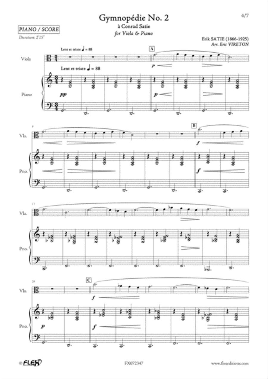 3 Gymnopedies Piano Accompaniment scores gallery preview page 5