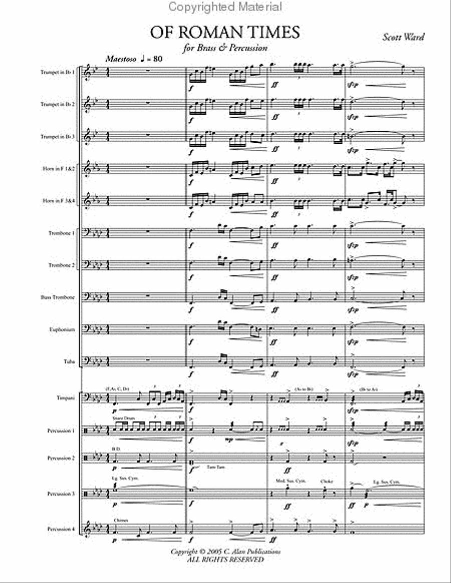 Of Roman Times (score & parts) Percussion Ensemble scores gallery preview page 2