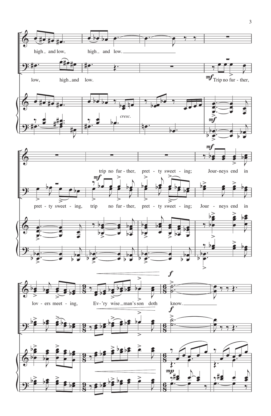 Three Madrigals 4-Part scores gallery preview page 2