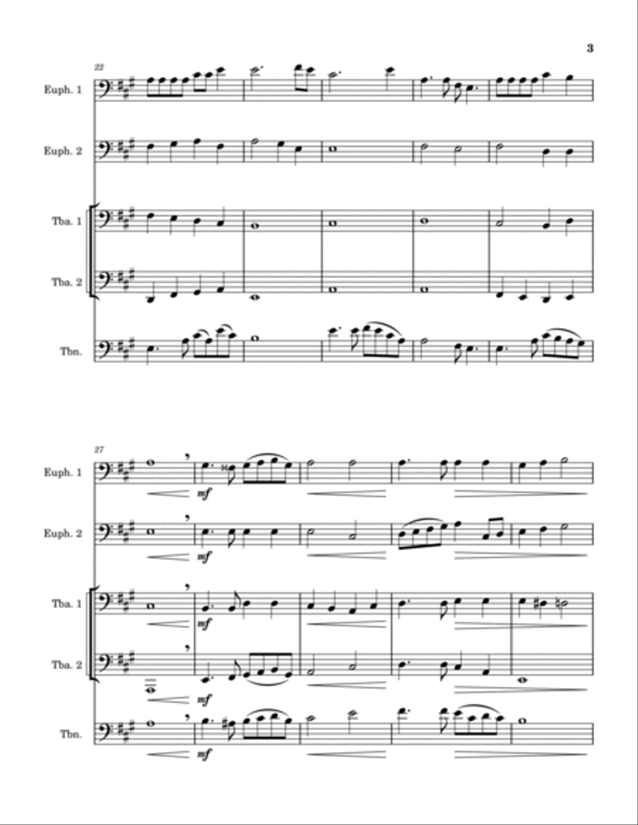 Swing Low, Sweet Chariot Euphonium scores gallery preview page 3