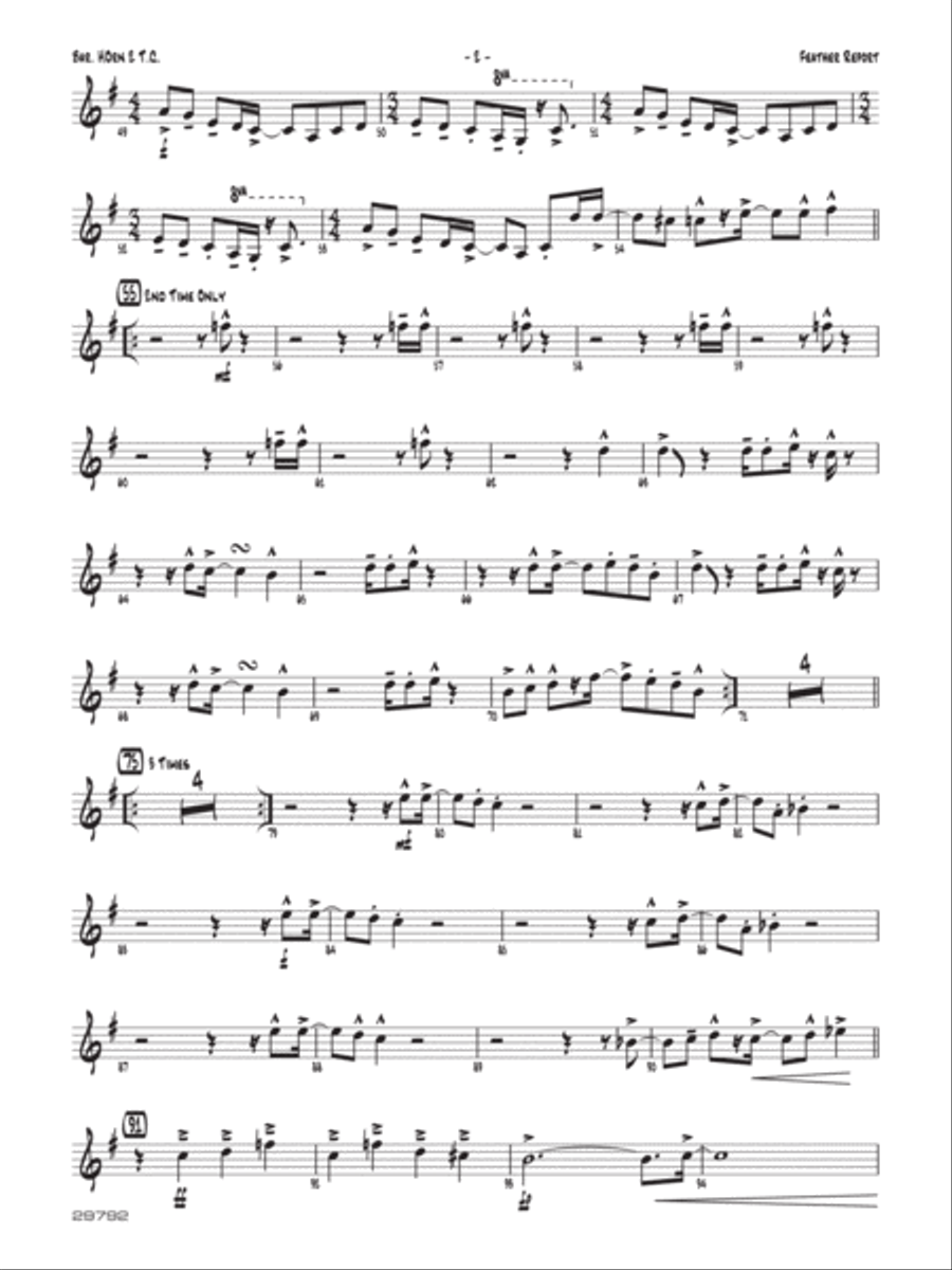 Feather Report: 2nd Baritone T.C. Jazz Ensemble scores gallery preview page 2