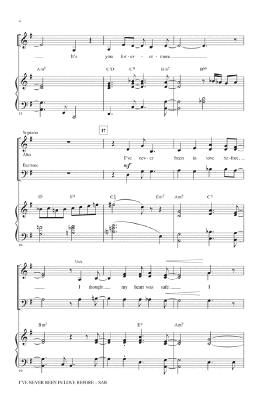 I've Never Been In Love Before 3-Part scores gallery preview page 2