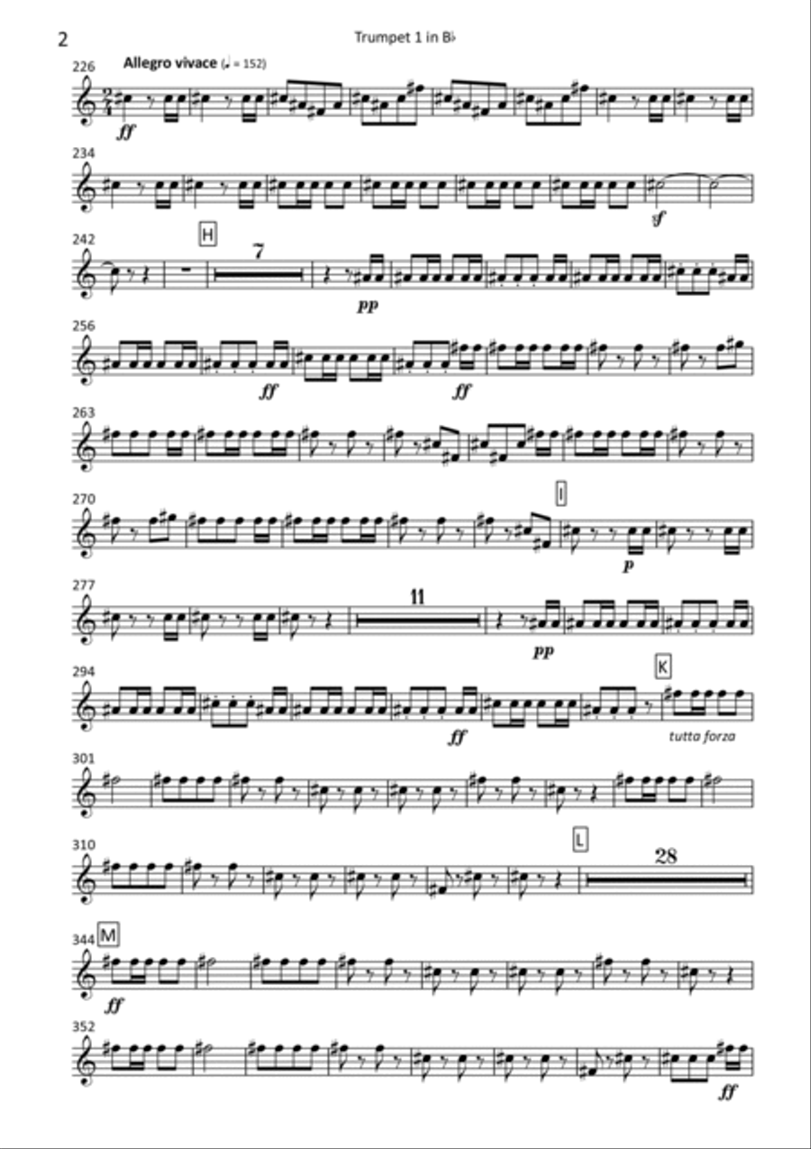 William Tell Overture - transposed trumpet parts (1-2) Trumpet Solo scores gallery preview page 2
