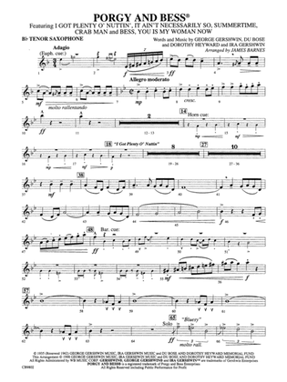 Porgy and Bess® (Medley): B-flat Tenor Saxophone