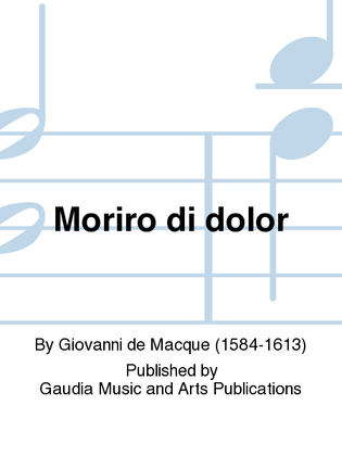 Book cover for Moriro di dolor