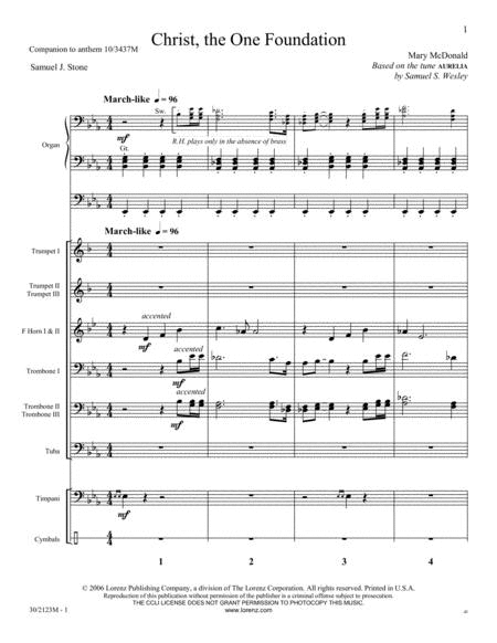 Christ, the One Foundation - Brass and Percussion Score and Parts
