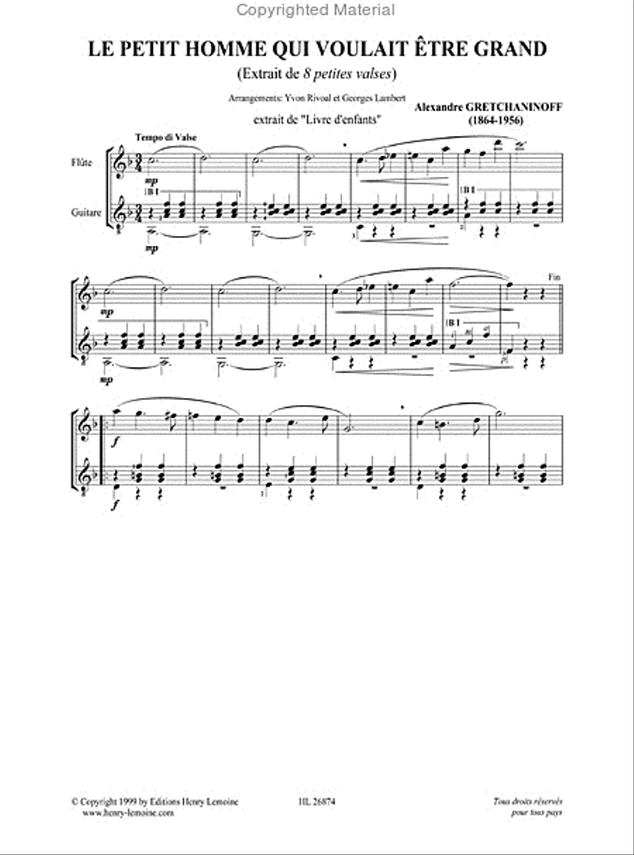 Petites Valses (8) Flute scores gallery preview page 4