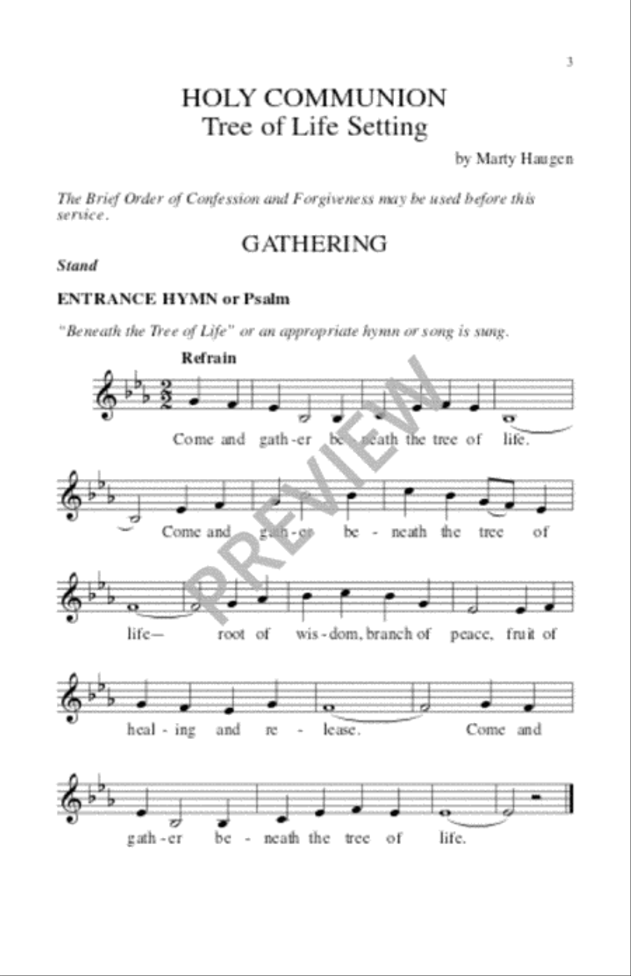 Tree of Life Setting, Holy Communion - Assembly edition Unison Choir scores gallery preview page 4