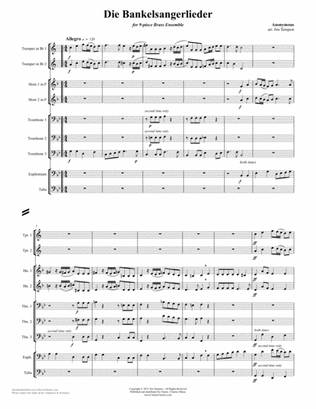 Die Bankelsangerlieder for 9-part Brass Ensemble