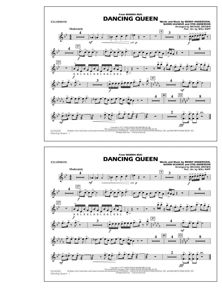 Dancing Queen (from "Mamma Mia!") - Xylophone