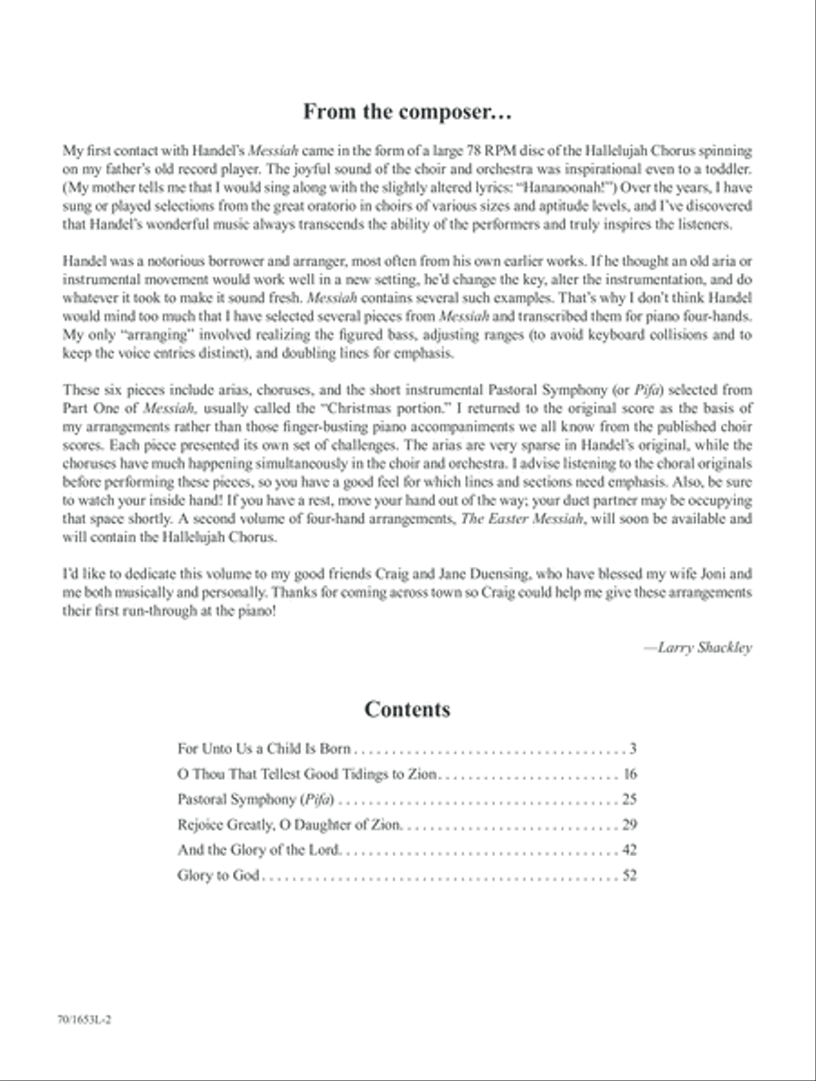 The Christmas Messiah The Christmas Messiah Piano Duet scores gallery preview page 2