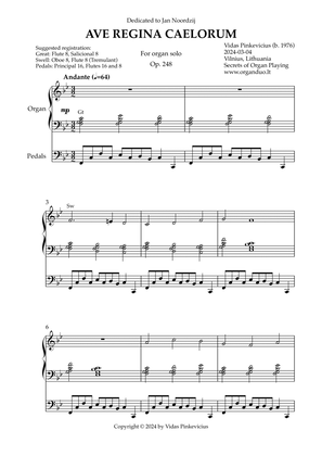 Ave Regina Caelorum, Op. 248 (Organ Solo) by Vidas Pinkevicius
