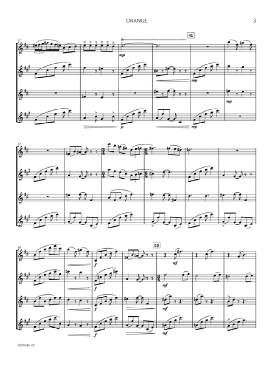 Orange Saxophone Quartet scores gallery preview page 6