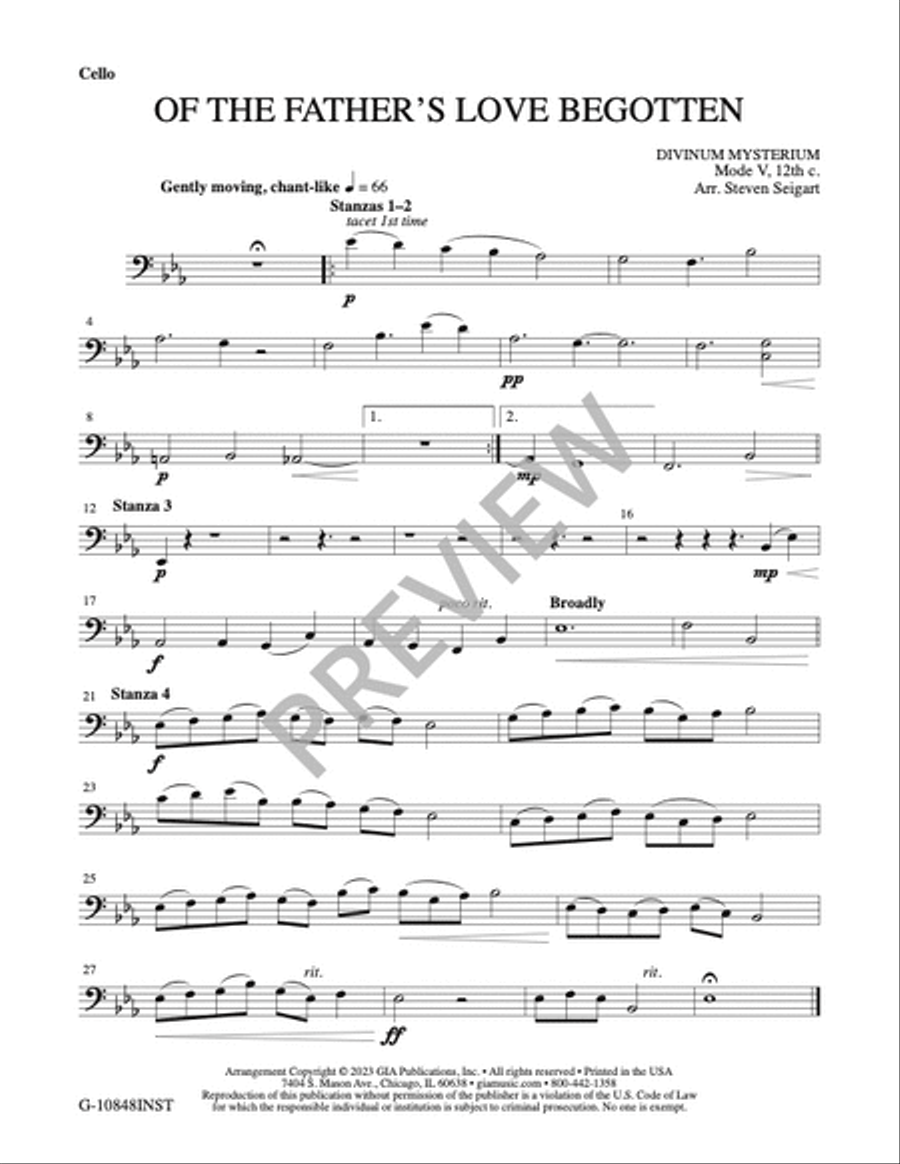 Of the Father's Love Begotten - Instrument edition String Trio scores gallery preview page 4