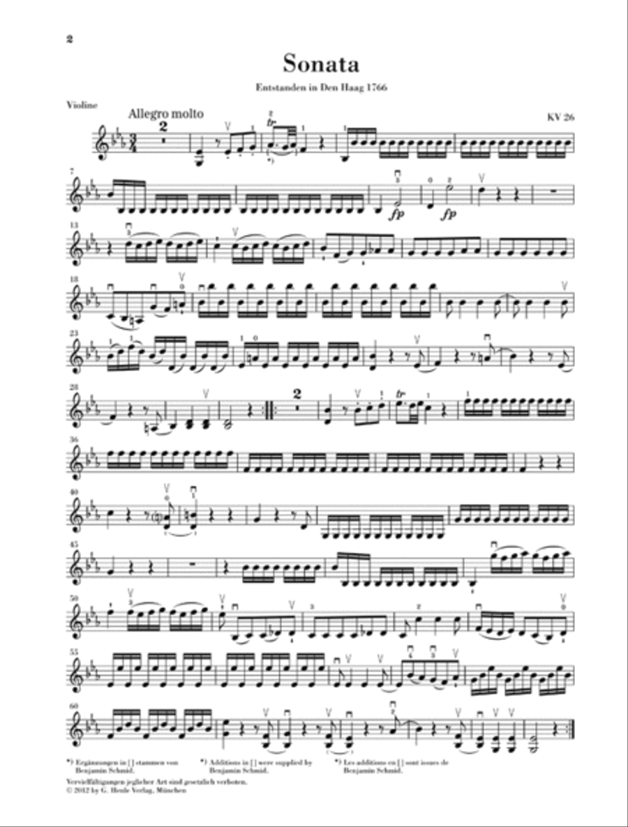 Wolfgang Amadeus Mozart – “Wunderkind” Sonatas, Volume 3, K. 26-31 Violin Solo scores gallery preview page 5