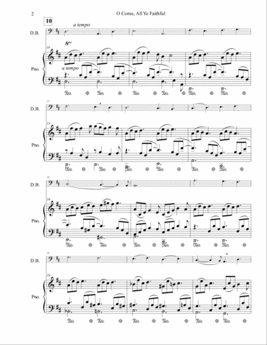 O Come, All Ye Faithful for Solo Double Bass Double Bass scores gallery preview page 3