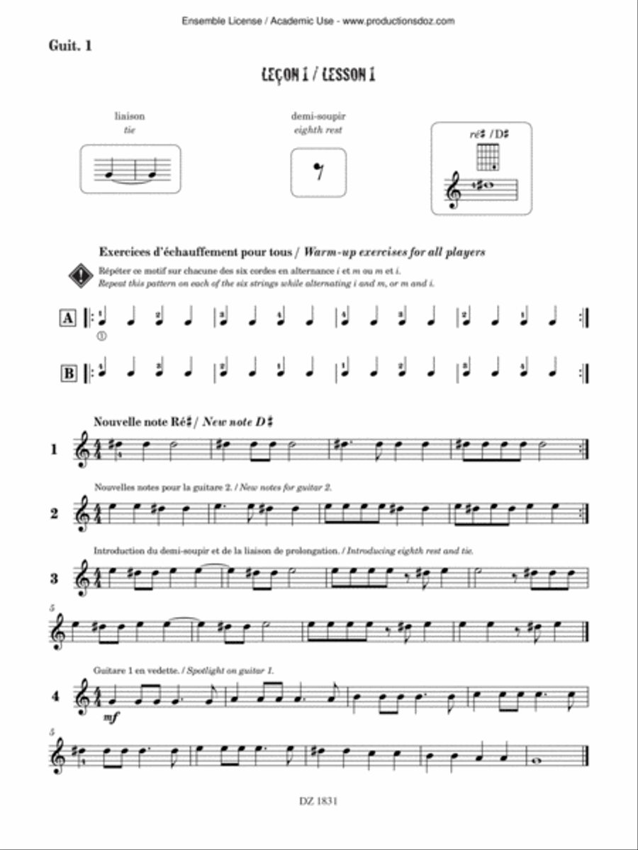 Ma guitare, mon band (guit. 1) vol. 2 Classical Guitar scores gallery preview page 2