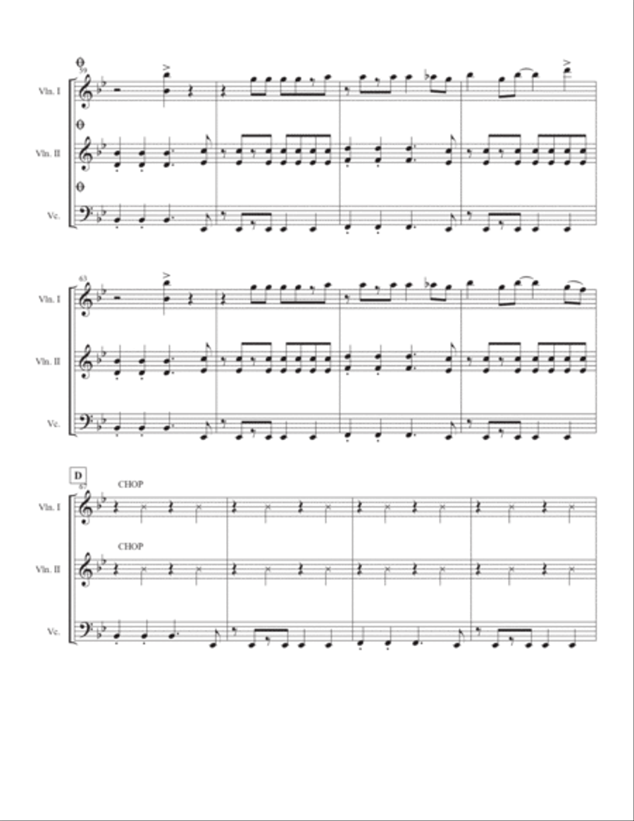 Walking On Sunshine String Trio scores gallery preview page 6