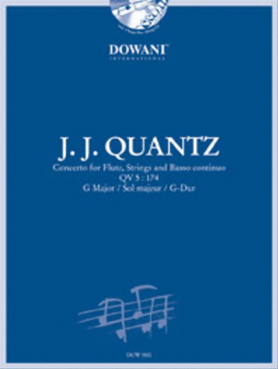 Quantz - Concerto for Flute, Strings and Basso Continuo Qv 5: 174 in G Major Flute Solo scores gallery preview page 1