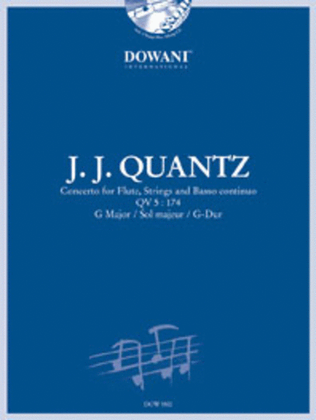 Book cover for Quantz - Concerto for Flute, Strings and Basso Continuo Qv 5: 174 in G Major