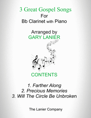 Book cover for 3 GREAT GOSPEL SONGS (for Bb Clarinet with Piano - Instrument Part included)