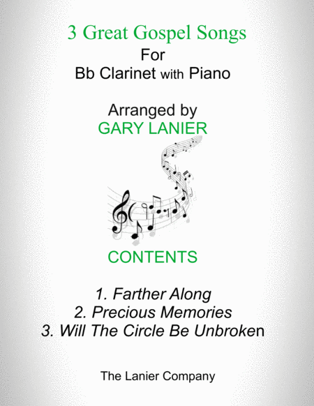 3 GREAT GOSPEL SONGS (for Bb Clarinet with Piano - Instrument Part included) image number null