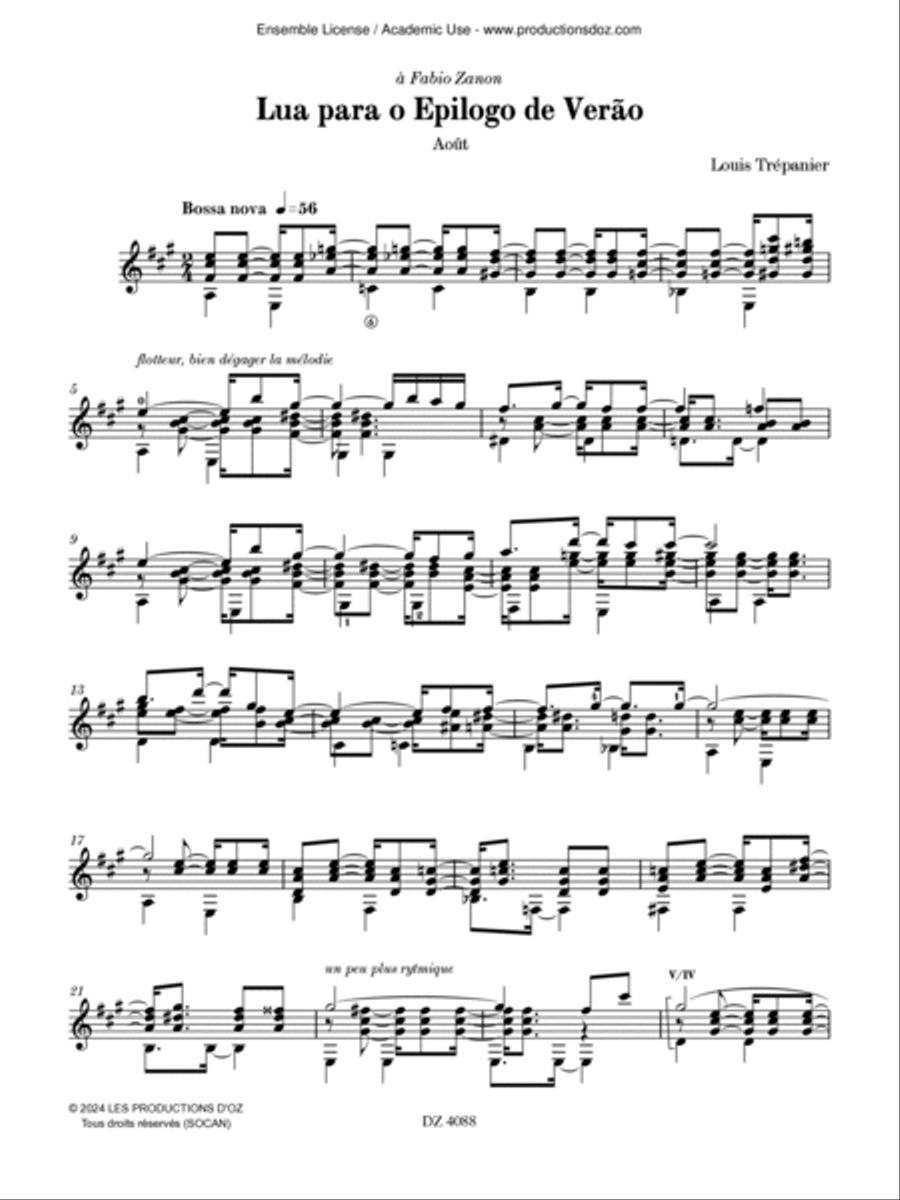 Lua para o Epilogo de Verão (Août) Classical Guitar scores gallery preview page 3