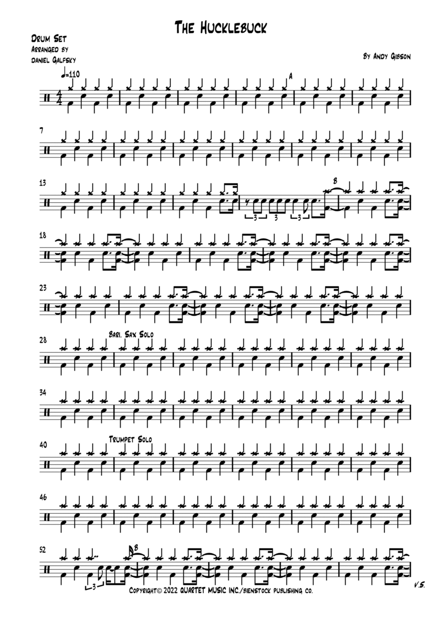 The Hucklebuck - Instrumental Version Drum Set scores gallery preview page 1